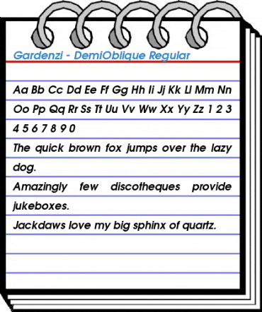 Gardenzi - DemiOblique Regular Font