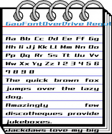 GauFontOverDrive Regular Font