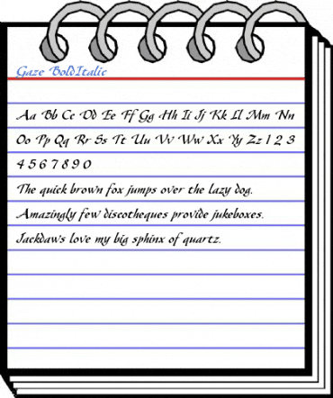 Gaze BoldItalic Font