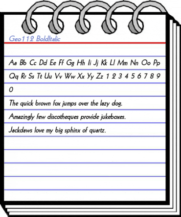 Geo112 BoldItalic Font