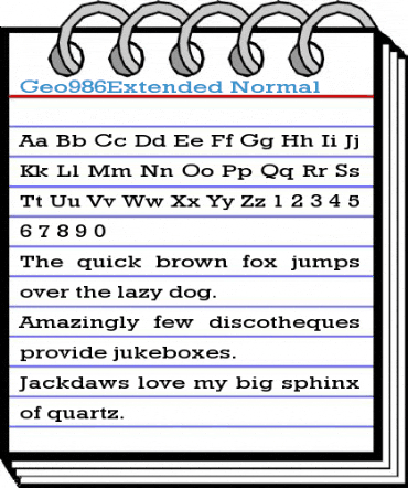 Geo986Extended Normal Font