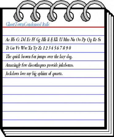 GhostTownCondensed Italic Font