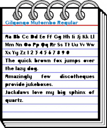 Gilgongo Mutombo Regular Font