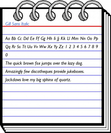 Gill Sans Italic Font