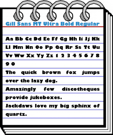 Gill Sans MT Ultra Bold Regular Font