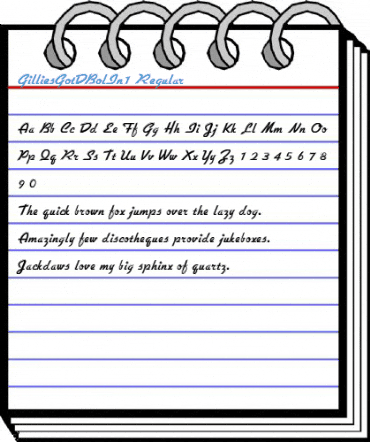 GilliesGotDBolIn1 Regular Font