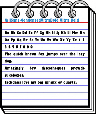 GillSans-CondensedUltraBold Ultra Bold Font