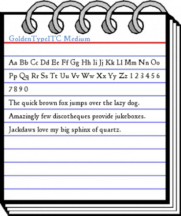 GoldenTypeITC Medium Font