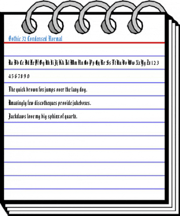 Gothic 32 Condensed Normal Font