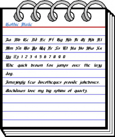 Gothic Italic Font