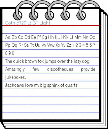 Gothic720 Lt BT Light Font
