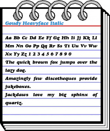Goudy Heavyface Italic Font