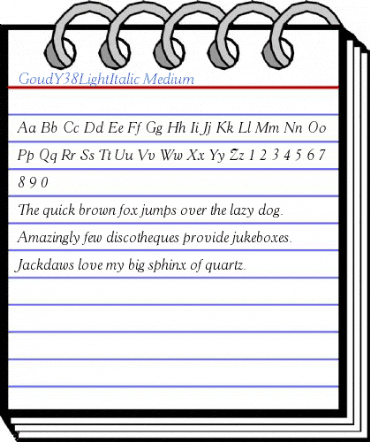 GoudY38LightItalic Medium Font