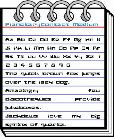 PlanetaryContact Medium Font