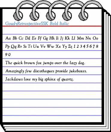 GoudyRetrospectiveSSK Bold Italic Font