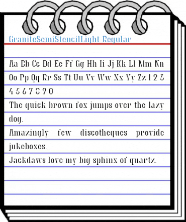 GraniteSemiStencilLight Regular Font