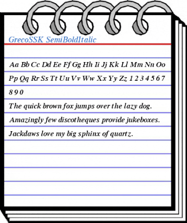 GrecoSSK SemiBoldItalic Font