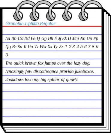 Grenoble-LightIta Regular Font