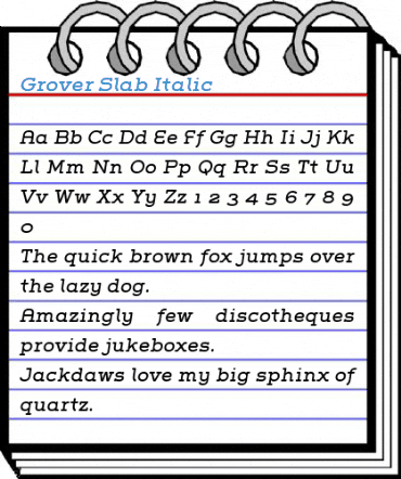 Grover Slab Italic Font