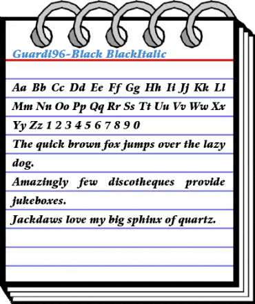 Guardi96-Black BlackItalic Font