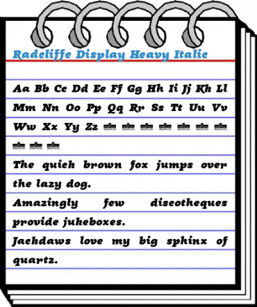 Radcliffe Display Heavy Italic Font