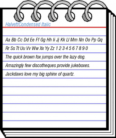 HalvettCondensed Italic Font
