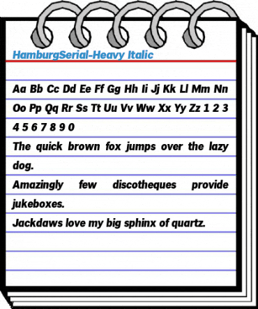HamburgSerial-Heavy Italic Font