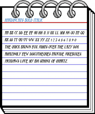 HardinCaps Bold Italic Font