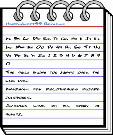HardlyLeft55 Regular Font