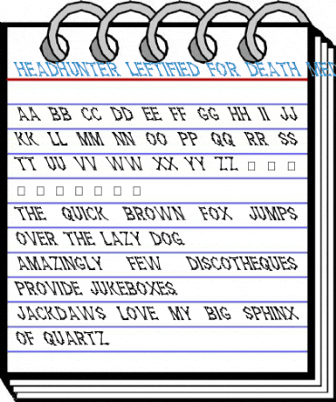 Headhunter Leftified For Death Medium Font
