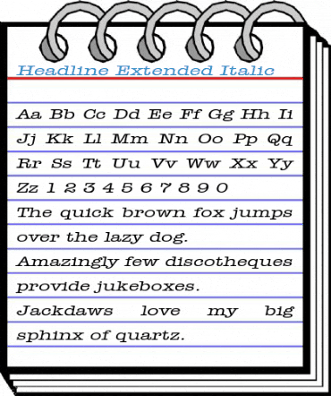Headline Extended Italic Font