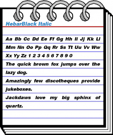 HebarBlack Italic Font