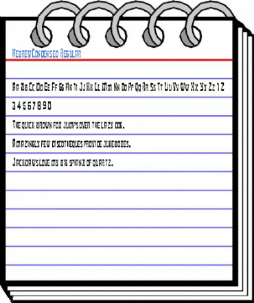 HebrewCondensed Regular Font