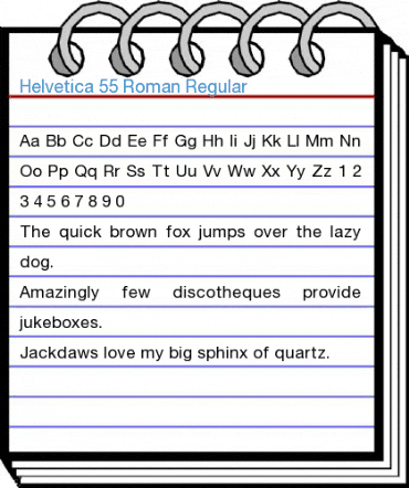 Helvetica 55 Roman Regular Font