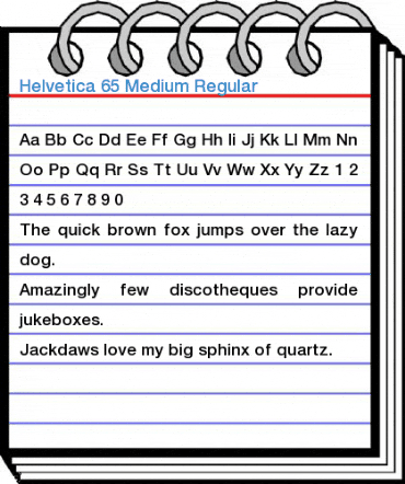 Helvetica 65 Medium Regular Font