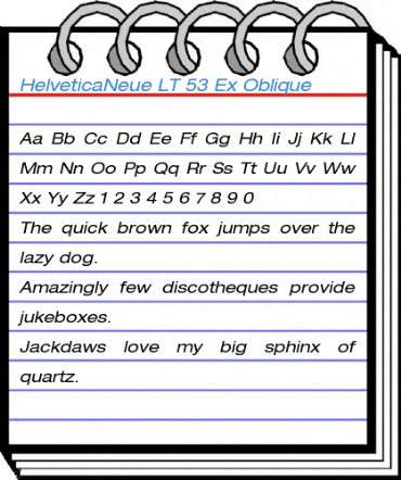 HelveticaNeue LT 53 Ex Oblique Font
