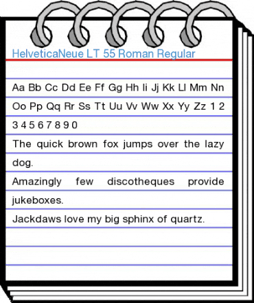 HelveticaNeue LT 55 Roman Regular Font