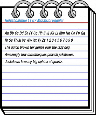 HelveticaNeue LT 67 MdCnObl Regular Font