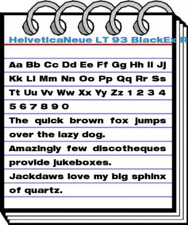 HelveticaNeue LT 93 BlackEx Font