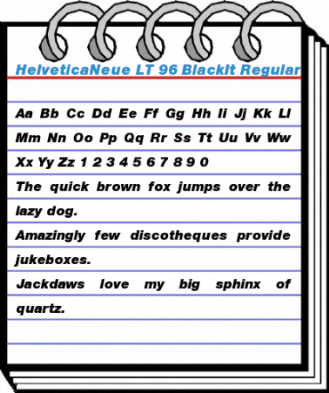 HelveticaNeue LT 96 BlackIt Font