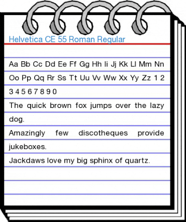 Helvetica CE 55 Roman Regular Font