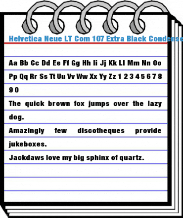 Helvetica Neue LT Com 107 Extra Black Condensed Font