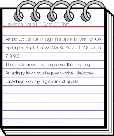 Helvetica Neue LT Com 35 Thin Font