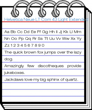 Helvetica Neue LT Com 43 Light Extended Font