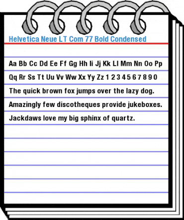 Helvetica Neue LT Com 77 Bold Condensed Font