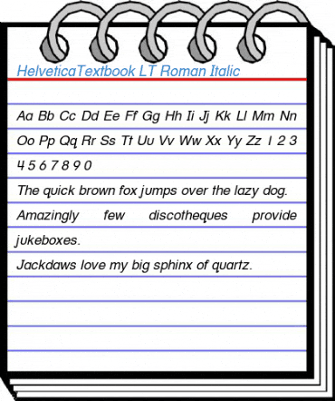 HelveticaTextbook LT Roman Italic Font
