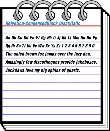 Helvetica-CondensedBlack BlackItalic Font