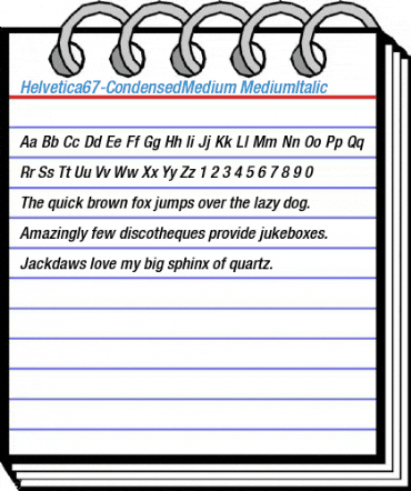 Helvetica67-CondensedMedium MediumItalic Font