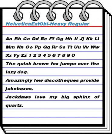 HelveticaExtObl-Heavy Regular Font