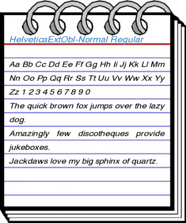 HelveticaExtObl-Normal Regular Font